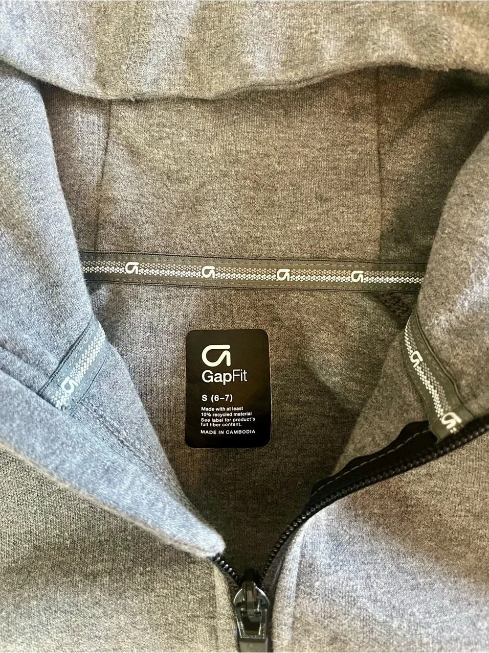 Boys Gray GapFit Full-Zip Hoodie Jacket
